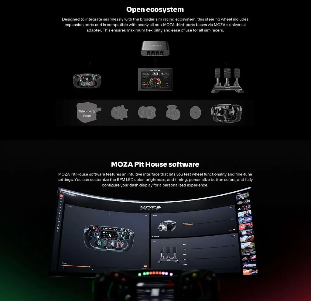 Кермо MOZA Racing Lamborghini Essenza SCV12 Eкран 4.3" RGB Black - фото 11