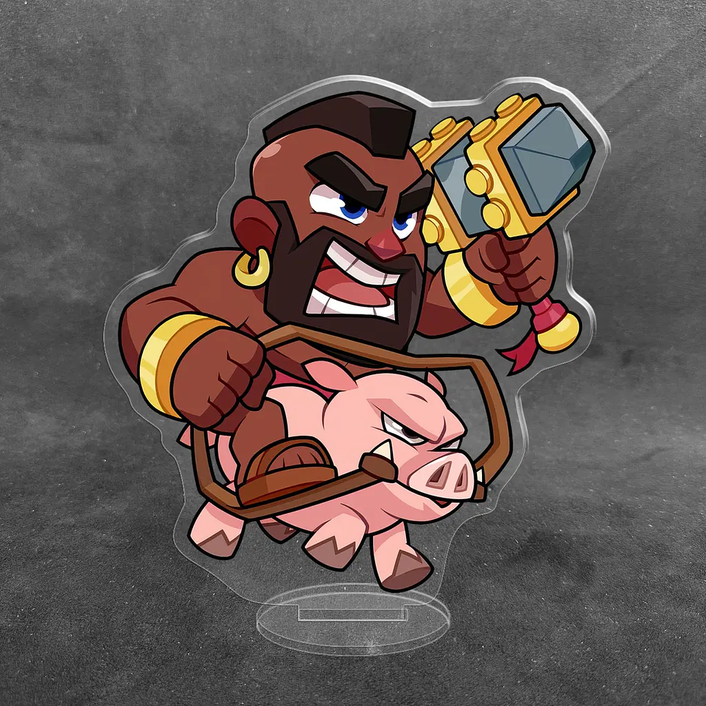 Акрилова колекційна фігурка Чібі Chibi Аніме: Clash of Clans, Clash Royale Вершник на кабані (Hog Rider) 10 см - фото 2