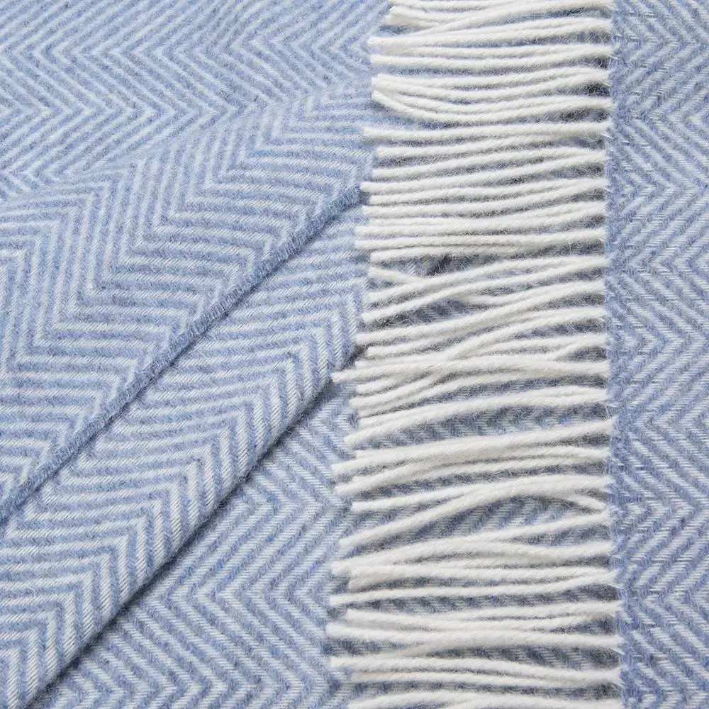Плед Love You Зіг-Заг шерсть мериноса 200х140 см блакитний (4240) - фото 2