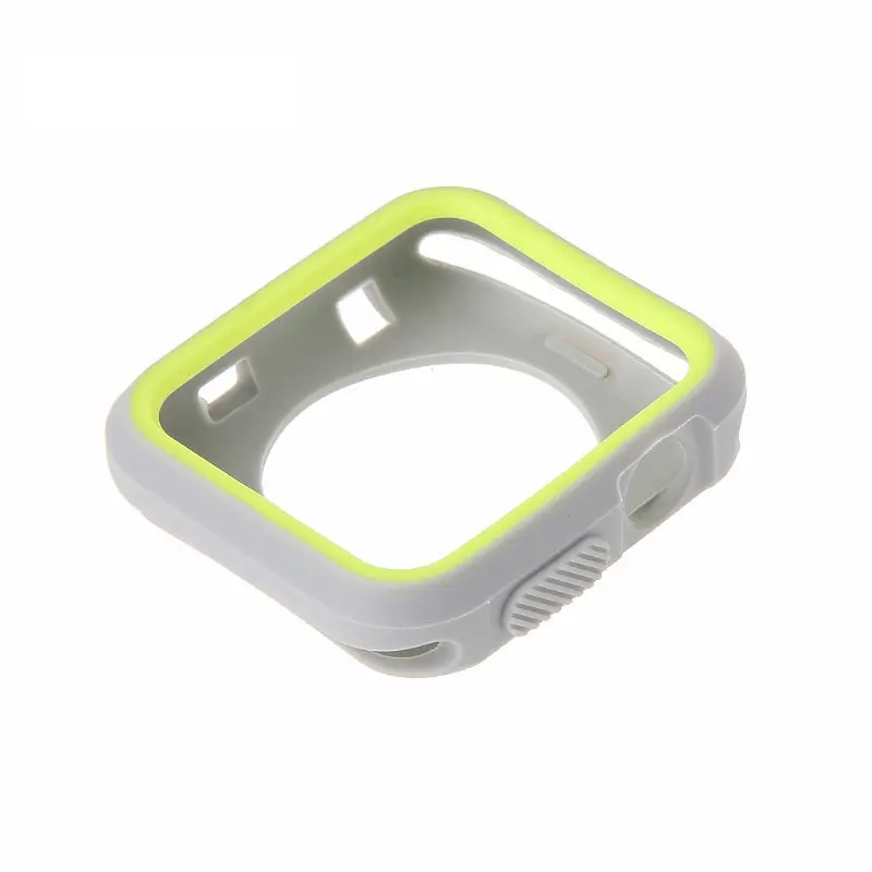 Силиконовый защитный корпус Primo для Apple Watch 42 мм Grey/Yellow - фото 2