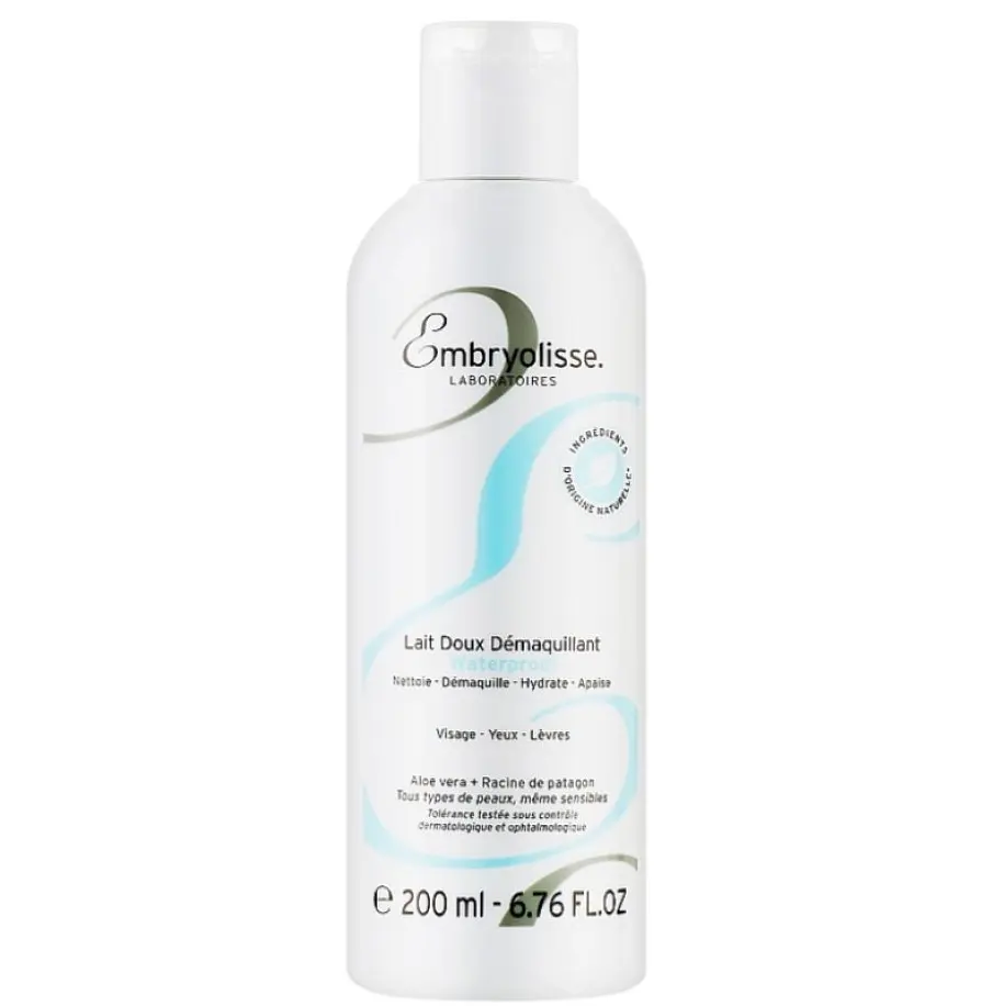 Ніжне молочко для видалення водостійкого макіяжу 4 в 1 Embryolisse Gentle Waterproof Make-up Remover Milk 200 мл - фото 1
