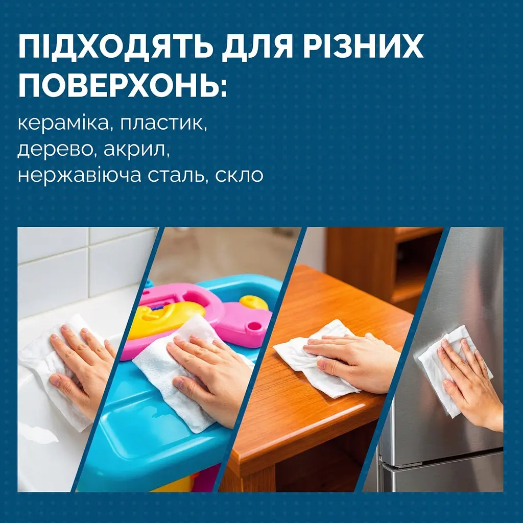 Вологі серветки господарчі для прибирання Helper Універсальні 80 шт - фото 5