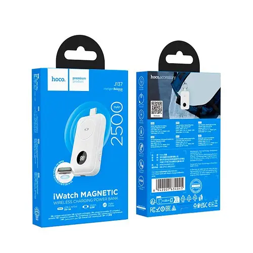 УМБ Hoco J137 Power bank with iWatch charger 2500mAh белый - фото 4