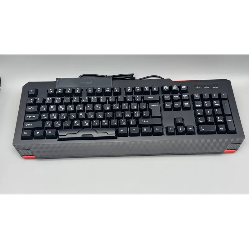 Повнорозмірна мембранна клавіатура провідна із виступом XSTRIKE X-1022 RGB USB із трьохмовною розкладкою UA/EN/RU та РГБ підсвічуванням та ніжками USB-A 105 клавіш Чорний - фото 3