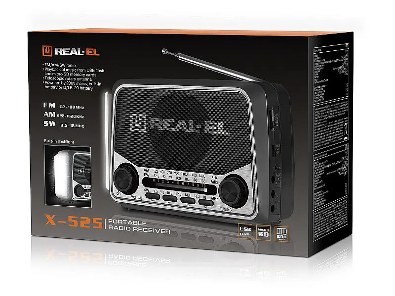 Радіоприймач REAL-EL X-525 Grey (EL121800004) - фото 10
