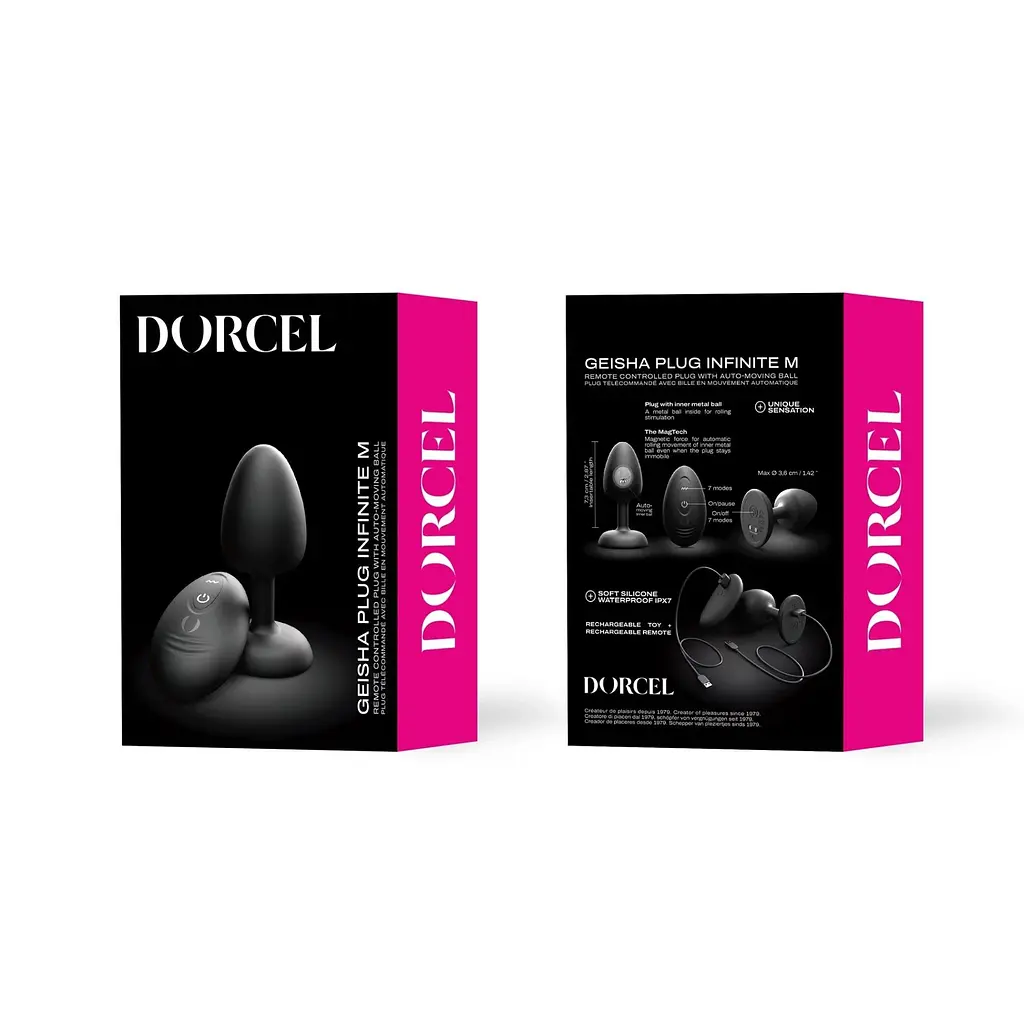 Анальна пробка Dorcel Geisha Plug Infinite M 8.5 см (чорний) - фото 8