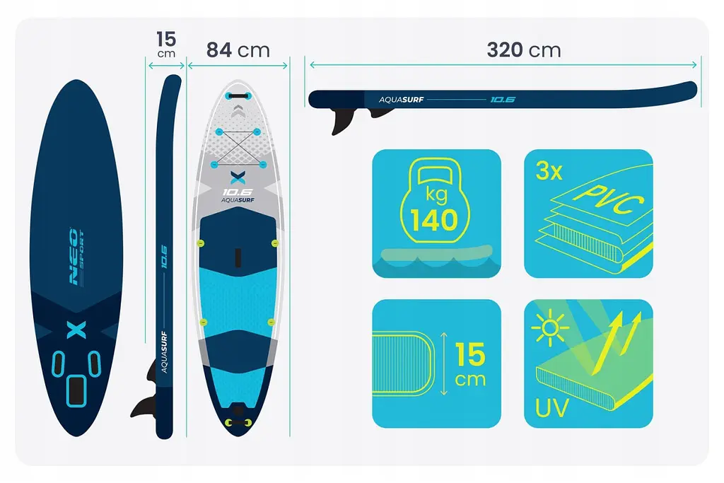 Надувна SUP дошка Neo-Sport Aquasurf 320 см (170206) - фото 9