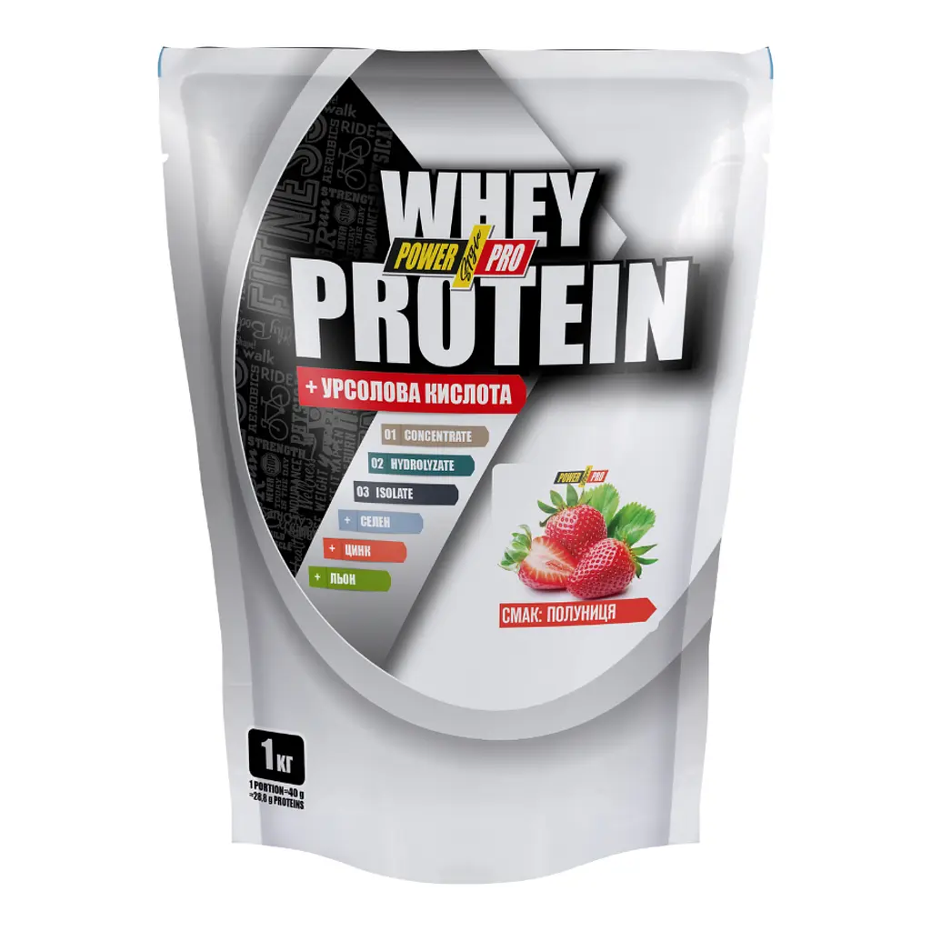 Протеїн, Whey Protein — 1000 г Strawberry