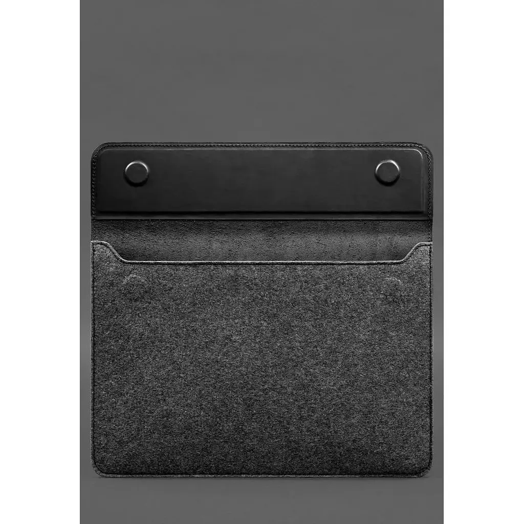 Чохол-конверт BlankNote Crazy Horse із клапаном шкіра+фетр для MacBook 15 Чорний - фото 3