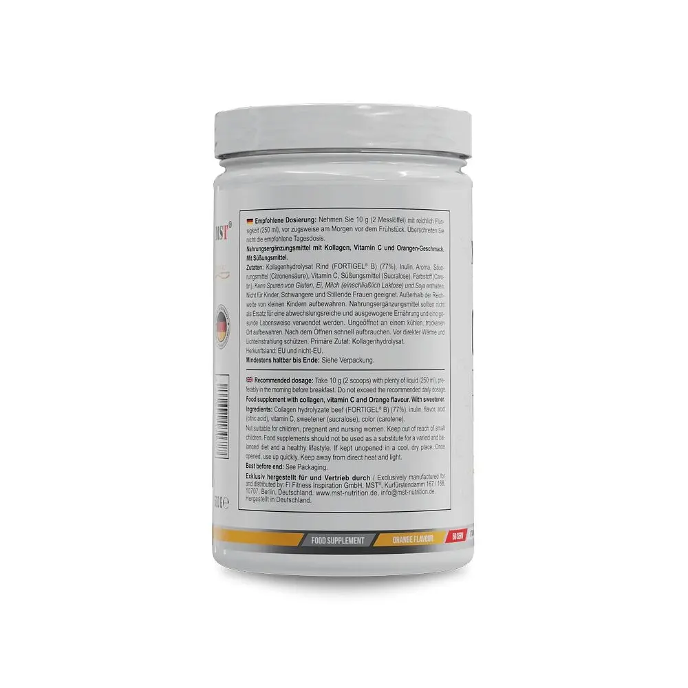 Препарат для суглобів і зв'язок MST Nutrition Collagen Peptides + Fortigel, 500 грам - Апельсин - фото 3