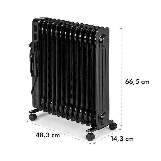Радіатор масляний KLARSTEIN Thermaxx Heatstream 2500 Вт (10035109) Чорний - фото 3