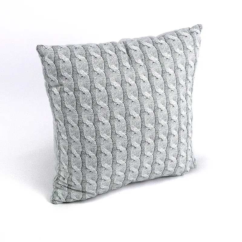 Декоративна подушка Руно Grey Braid 40х40 см сіра, стьобаний чохол