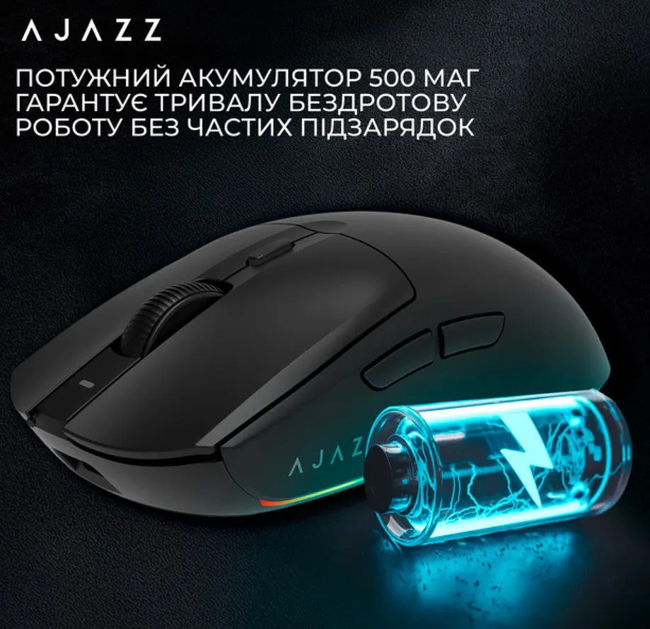 Игровая мышь Ajazz AJ-139B MC V2 Wireless/Bluetooth/USB ESports Gaming 12000dpi 35G Black - фото 11