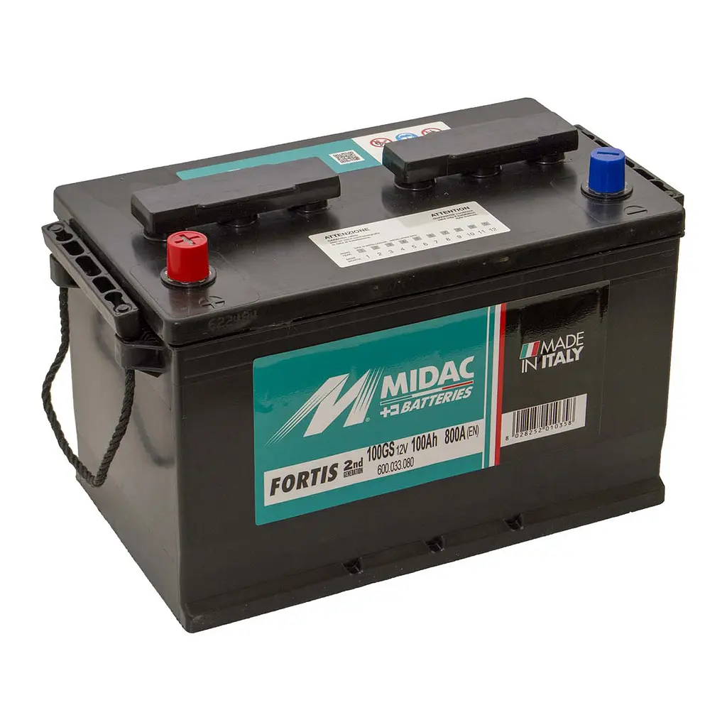 Аккумулятор Midac Fortis Asia, 6СТ-100A, 12V, 100Ah (+/-) Евро, EN800А - фото 2