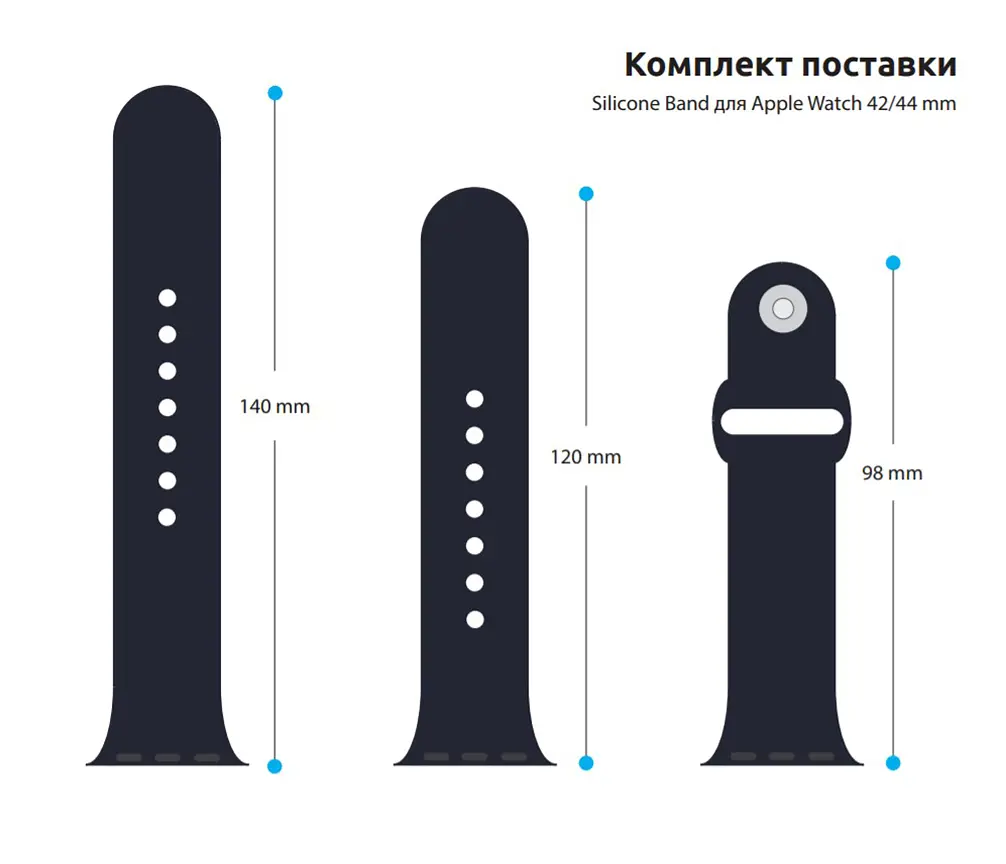 Силіконовий ремінець на смарт-годинник для Apple Watch 42,44,45,46,49 mm, Sport Band (3 Straps), dark blue, зі зручною застібкою, для годинника епл вотч, спортивний, ArmorStandart (ARM49070) - фото 3