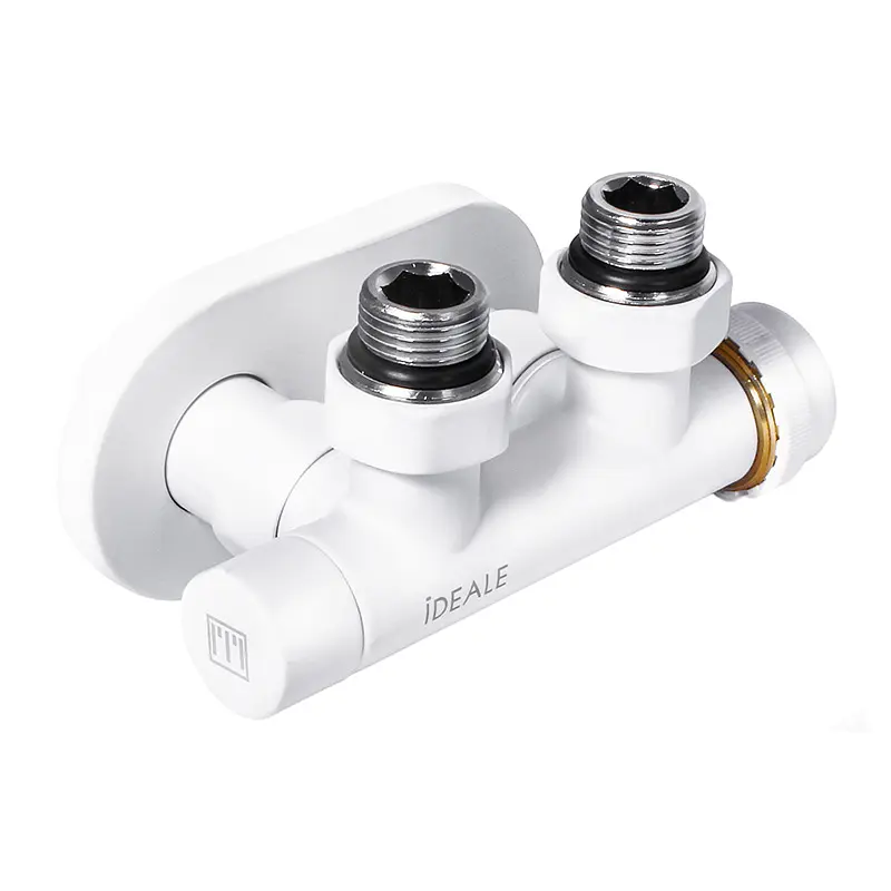 Комплект дизайн кранів з термоголовкою Ideale Duo 1/2”x1/2” білий - фото 2