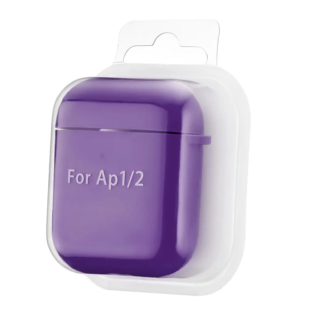 Чохол Silicone Case 2,5mm with microfiber for AirPods 1/2 Purple - фото 2