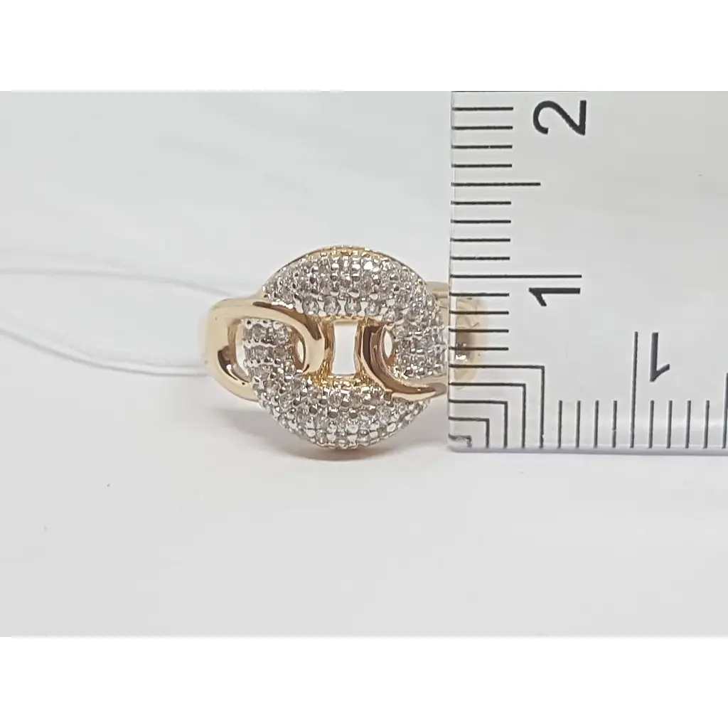 Золоте кільце Столична Ювелірна Фабрика з фіанітами. 140576 16,5 - фото 5