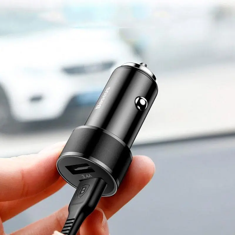Автомобільний зарядний пристрій Baseus Small Screw 2USB 3.4A CAXLD-C01 Black - фото 5