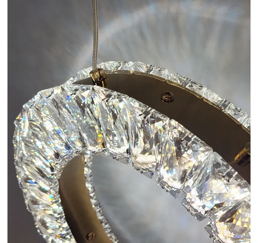Одинарний кришталевий LED-підвіс Artlight 7270/201GD кільце, золото, 23 Вт - фото 7