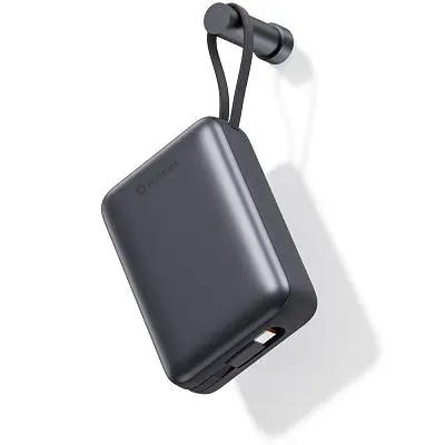 Батарея універсальна Swissten 20000mAh SPACE 22/5W PD QC w/built-in cables USB-C/LIGHTNING Silver (8595217490598) - фото 4