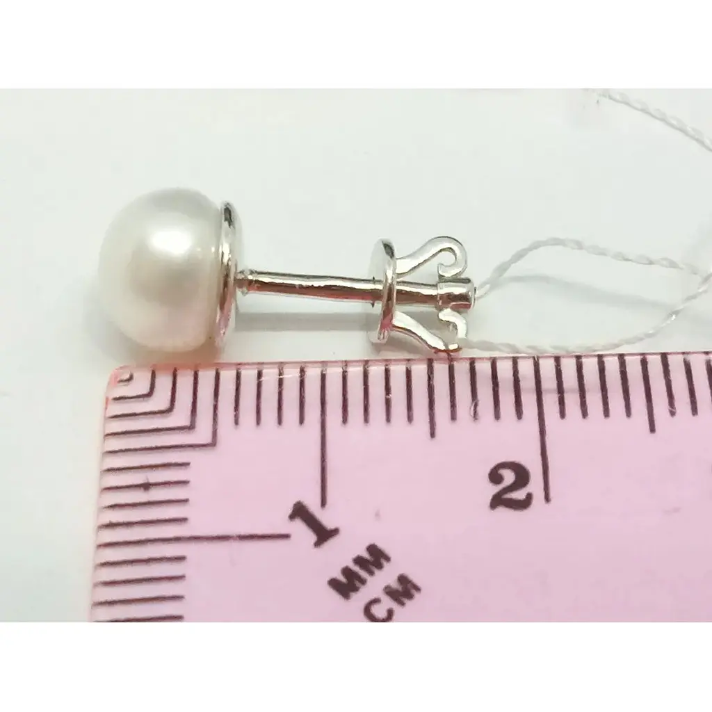 Золоті сережки-пуссети Імперія золота з перлами. СП032(2)БІ - фото 4