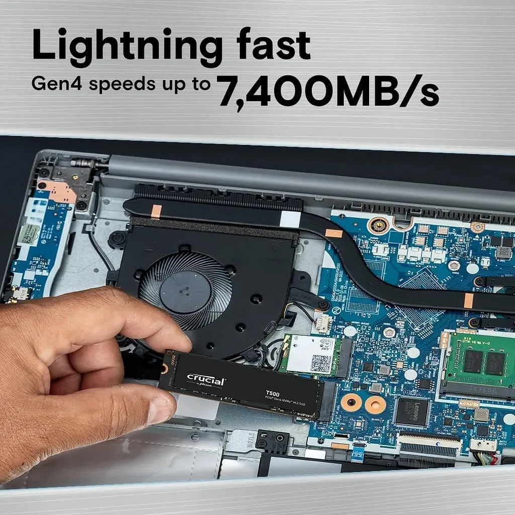 Накопитель SSD Crucial m.2 NVMe 4TB T500 PCIe 4.0 (CT4000T500SSD3) - фото 5