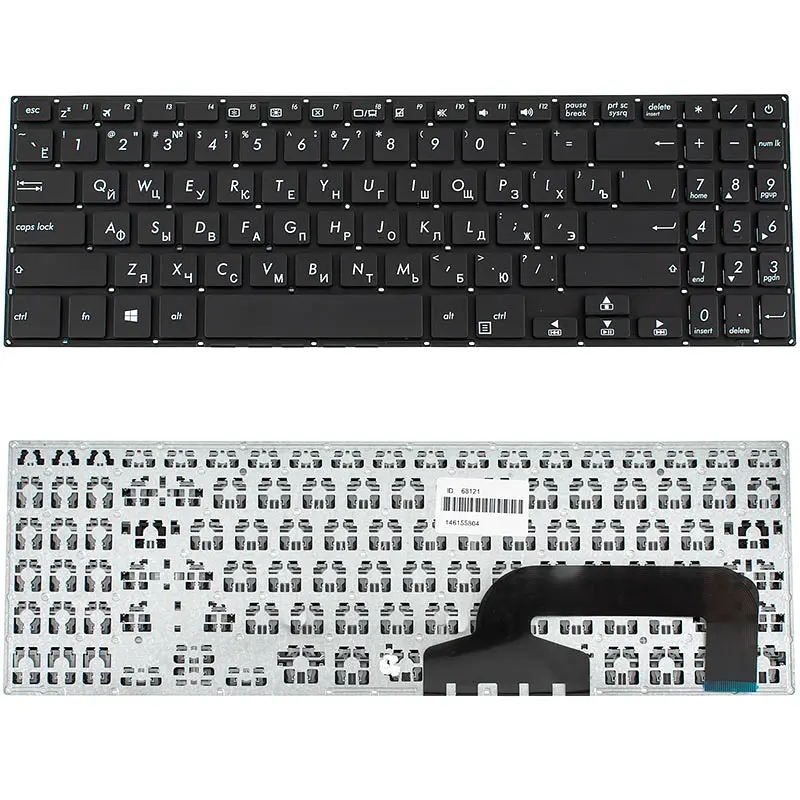 Клавіатура для ноутбука ASUS (X507 series) rus, black, без фрейма (оригінал) - фото 2
