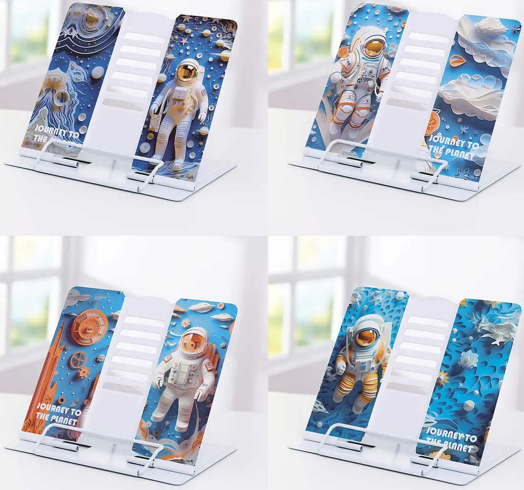 Підставка для книг металева Космонавт-3D, А5, 21x16.9x19 см - фото 2