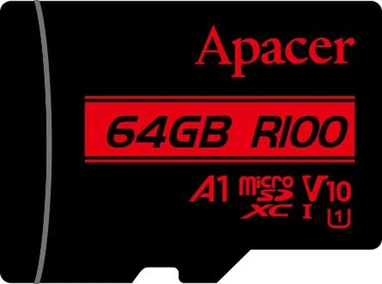 Карта пам'яті Apacer MicroSDXC R100 64GB Class 10 UHS-I/U1 + SD adapter (AP64GMCSX10UB-R) [139259] - фото 2