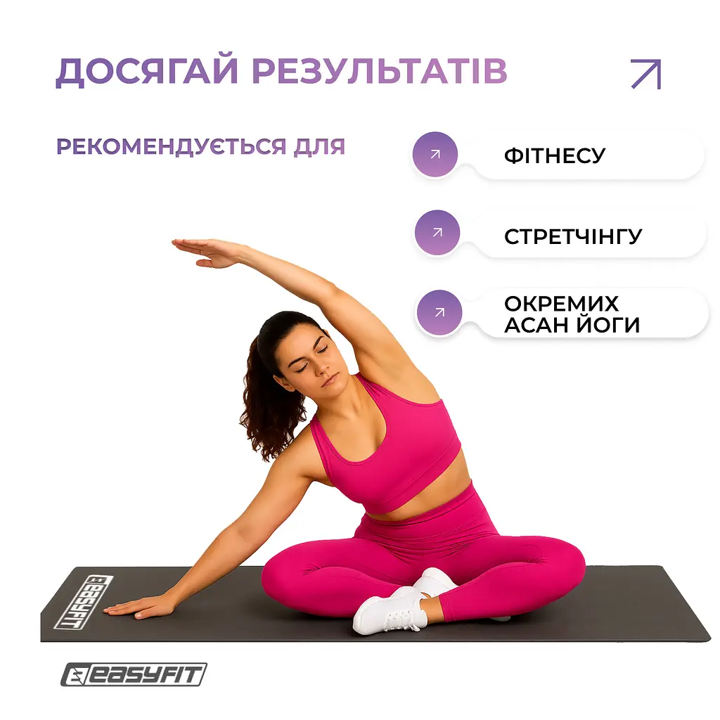Коврик для фитнеса EasyFit EVA 3 мм (черный) - фото 7