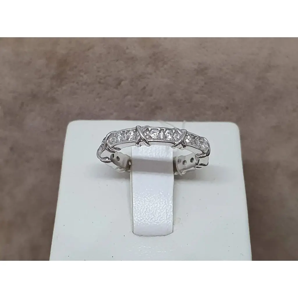 Срібне кільце Qvaliz з фіанітами. Артикул 901-01013 16 17 - фото 3