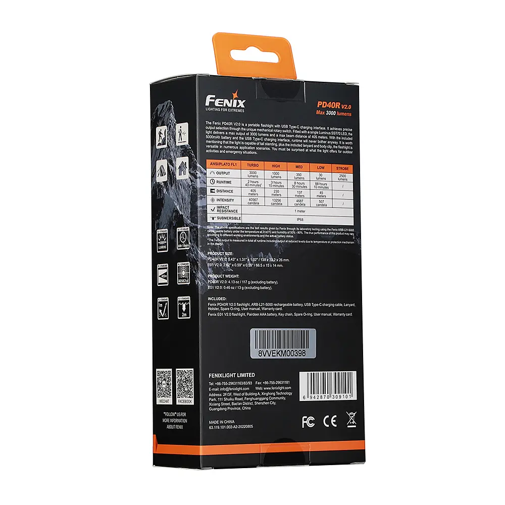 Ліхтар ручний Fenix PD40R V2.0 + подарунок Ліхтар ручний Fenix E01 V2.0  - фото 14
