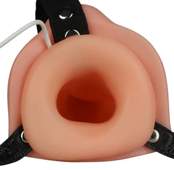 Страпон для подвійного проникнення - Vibrating Unisex Hollow Double Penetration 6" - фото 5