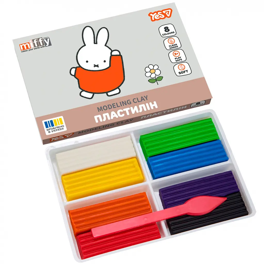 Пластилін Yes Miffy 8 кольорів 160 г (540717) - фото 2