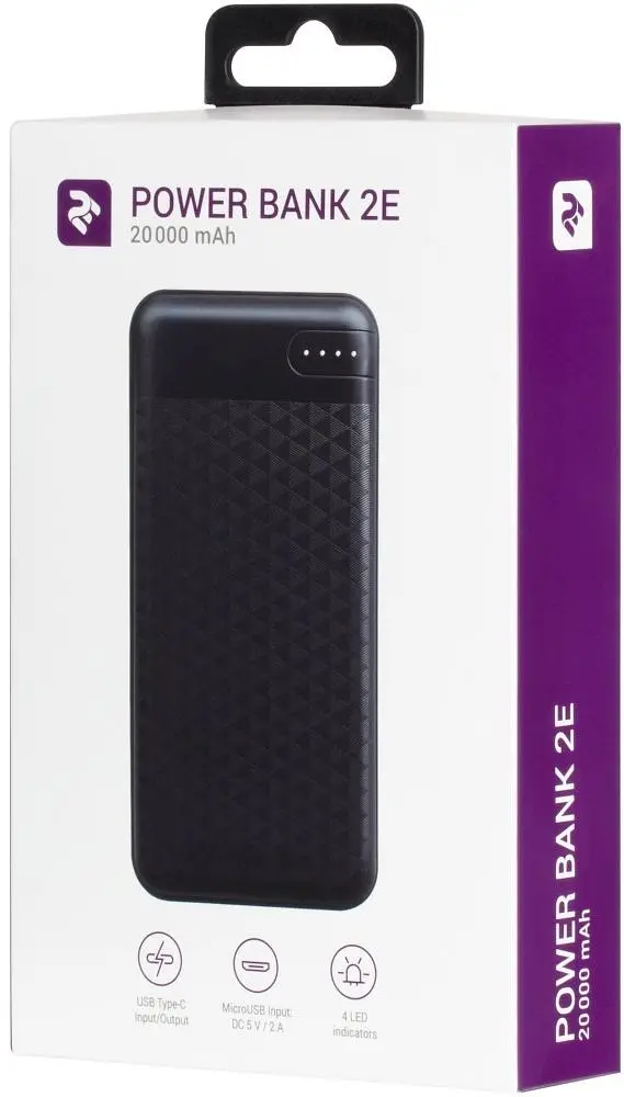 Универсальная мобильная батарея 2E 20000mAh Black (2E-PB2004-BLACK) - фото 3