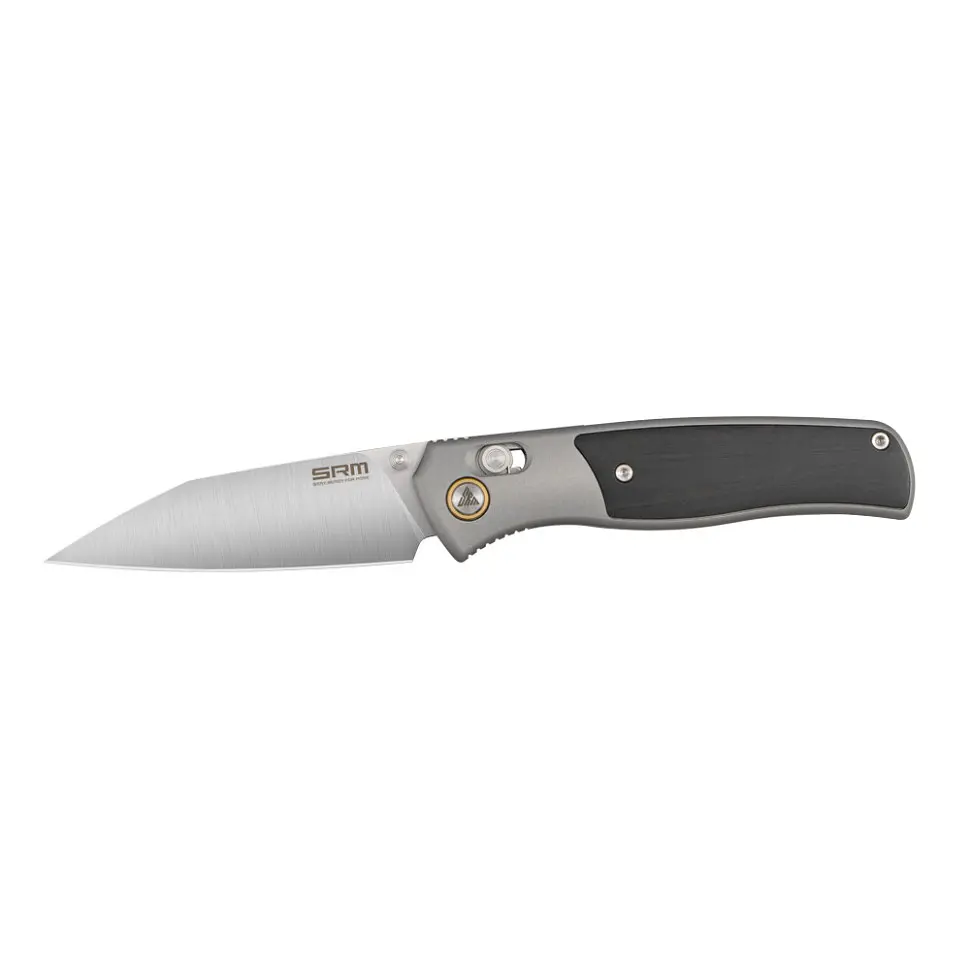 Нож складной туристический SRM Medal 259L-AK (8.1 см) 14C28N/алюминий 6063, дерево, черно-серый - фото 2