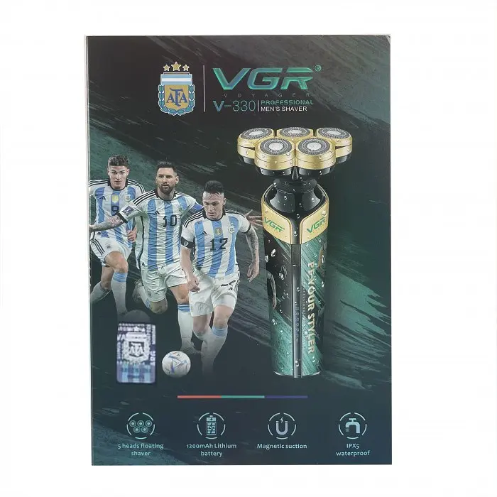 Електробритва VGR V-330 з 5 плавальними роторними головками, водонепроникна - фото 3