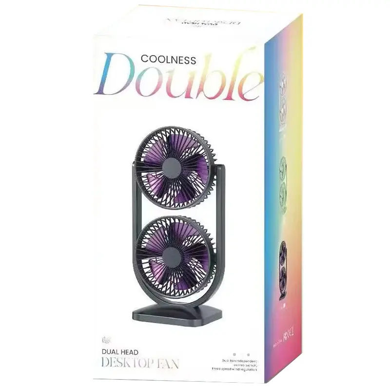 Настільний вентилятор S30 Dual-Fan 3000mAh Black - фото 3