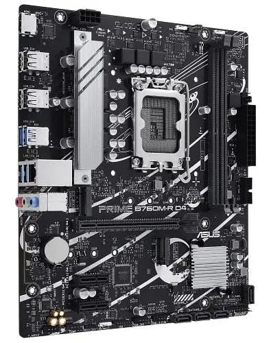 Материнська плата LGA1700, Asus PRIME B760M-R D4, B760, 2xDDR4, Int.Video(CPU), 4xSATA3, 2xM.2, 1xPCI-E 4.0 x16, 2xPCI-E 4.0 x1, Realtek 7.1, Realtek 2.5Gb, 6xUSB3.2/6xUSB2.0, HDMI, MicroATX - фото 3