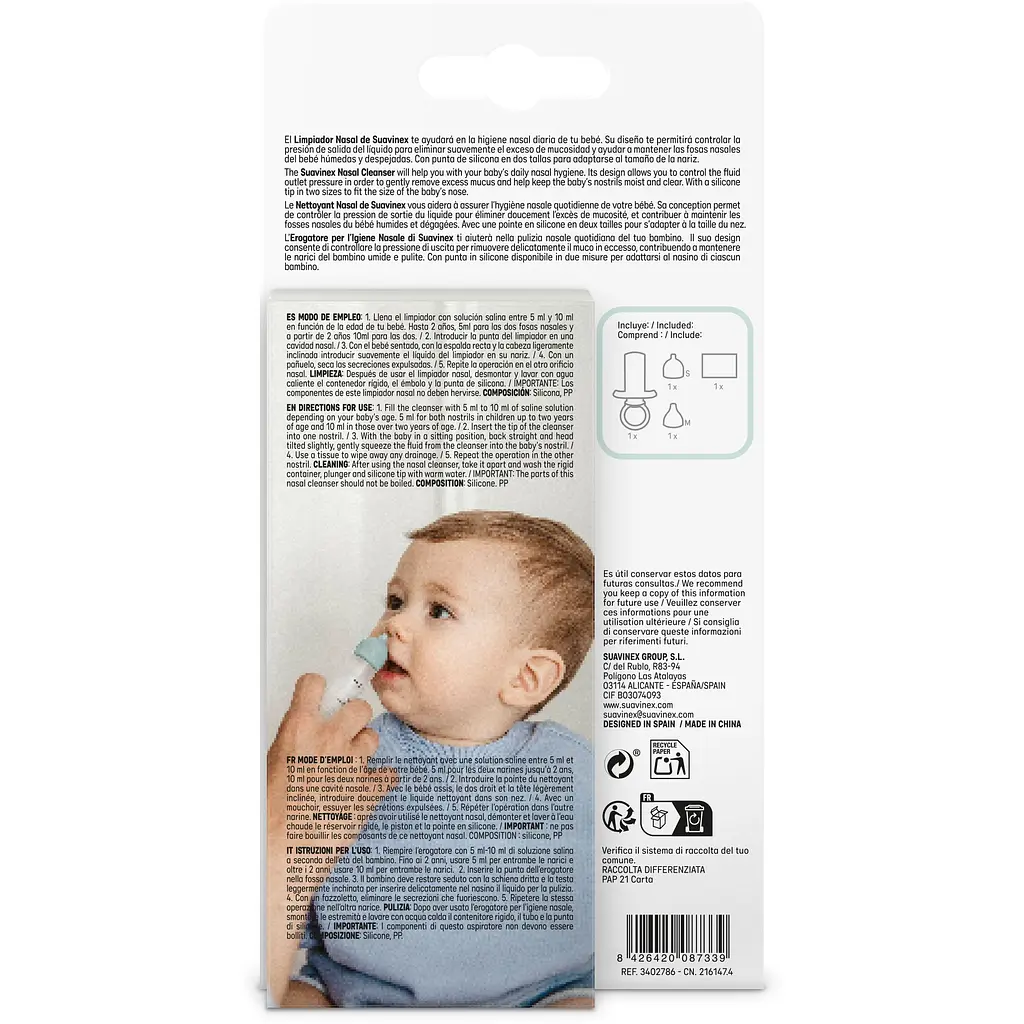 Аспіратор назальний Suavinex для очищення носика +6 місяців (402786) - фото 4