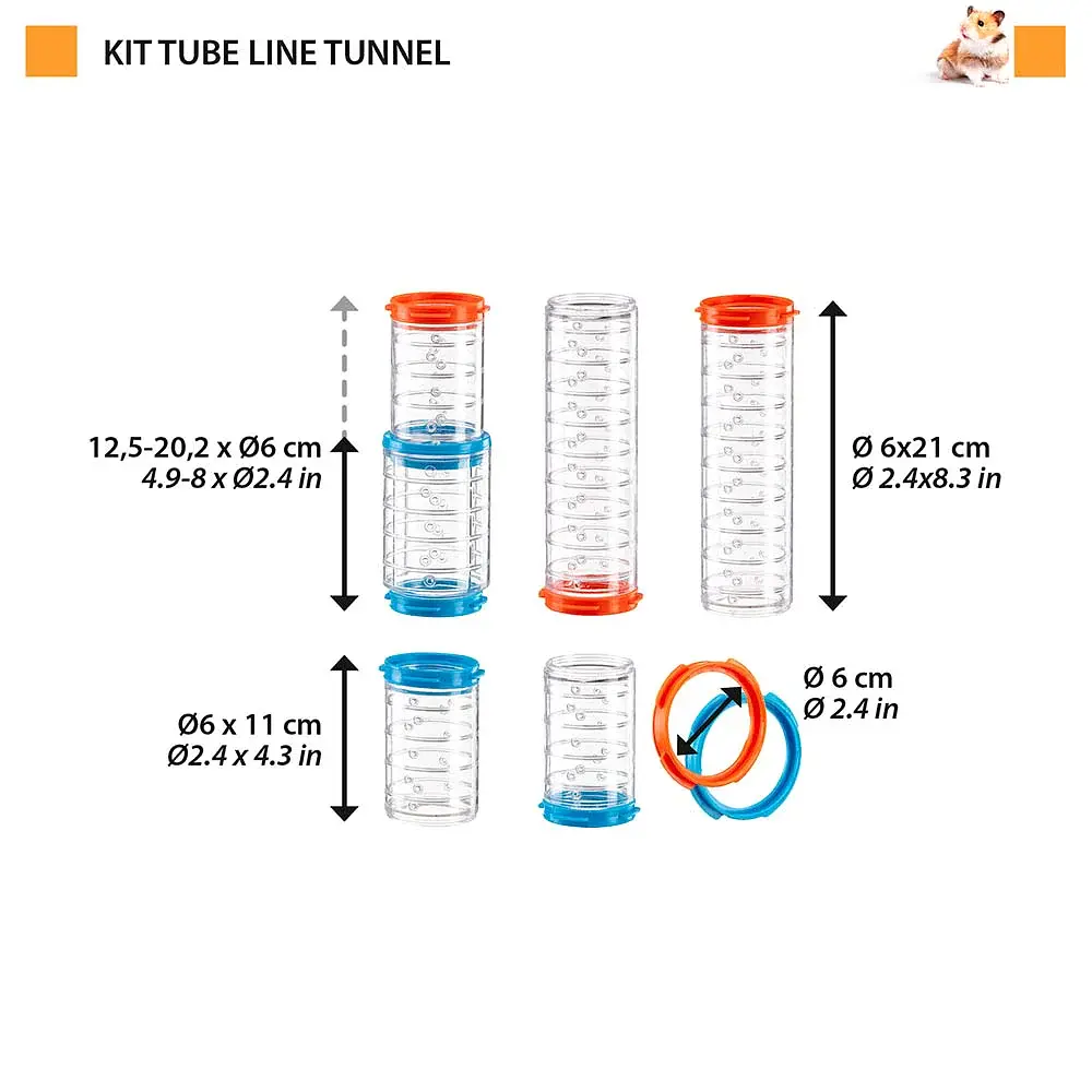 Набір тунелів для клітин хом'яків Ferplast Kit Tube Tunnel 84829099 - фото 2