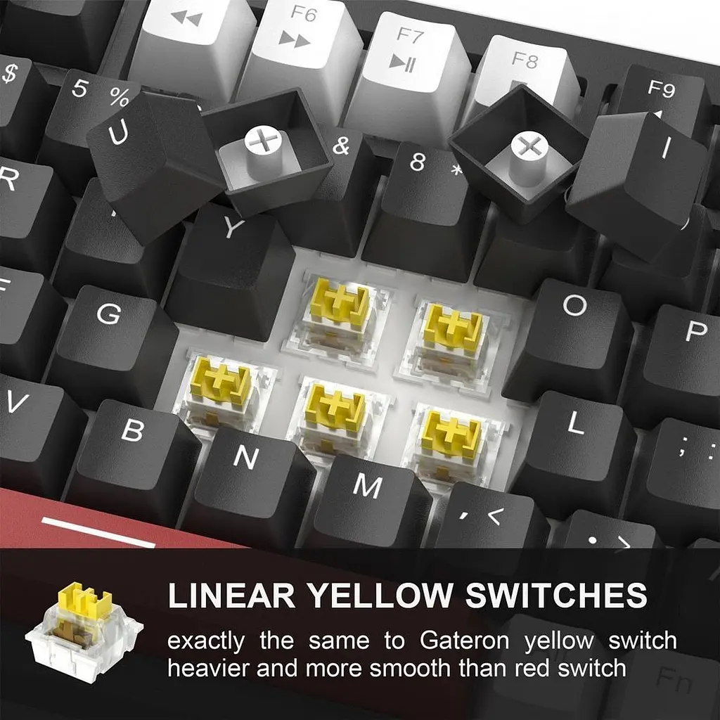 Клавіатура MageGee MK-Star 75 Yellow Switch White/Black/Red (6971969727236-UA) [159846] - фото 5