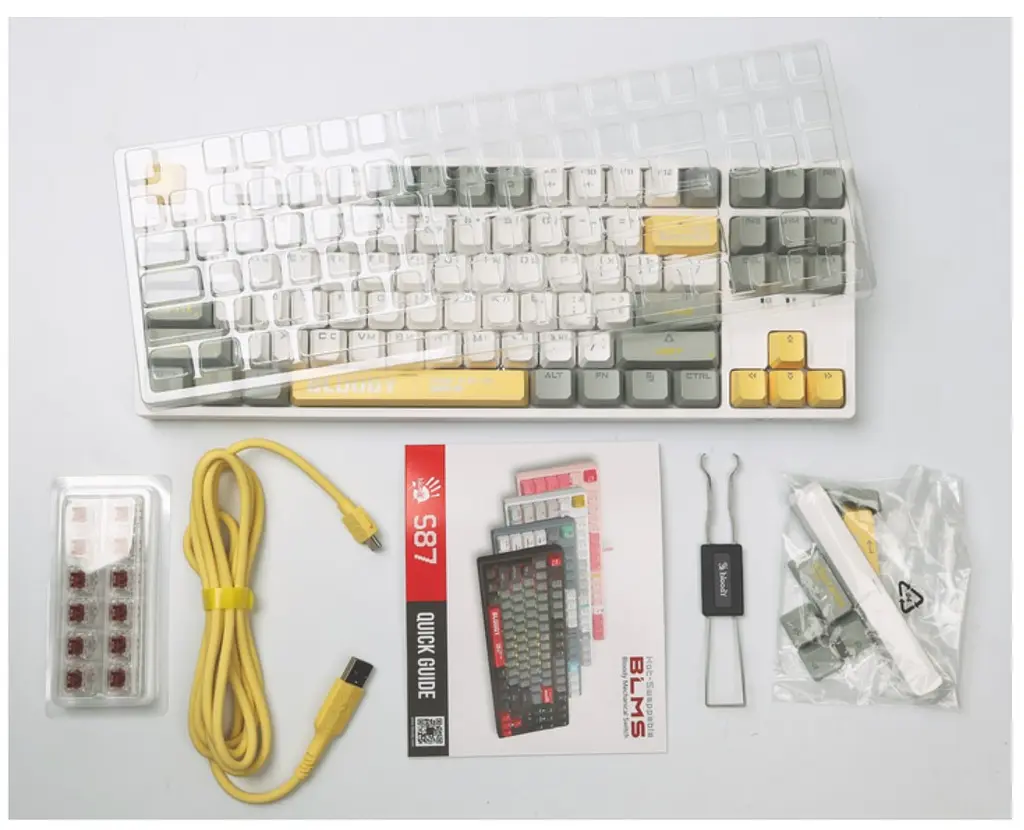 Клавиатура игровая механическая A4Tech S-87 Bloody White, BLMS Red Plus Switch, Eng/Rus/Укр - фото 9