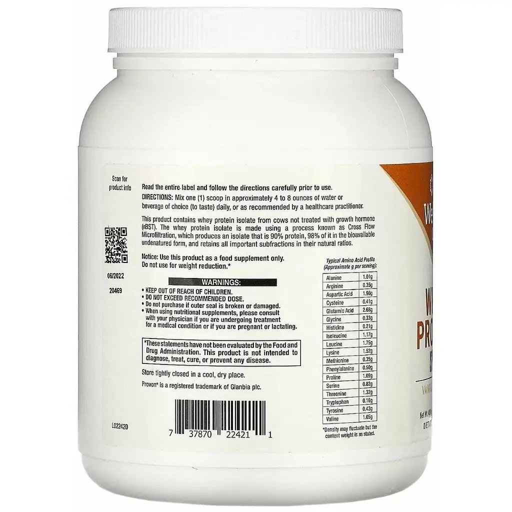 Изолят сывороточного белка Life Extension Whey Protein Isolate вкус ванили 403 г - фото 3