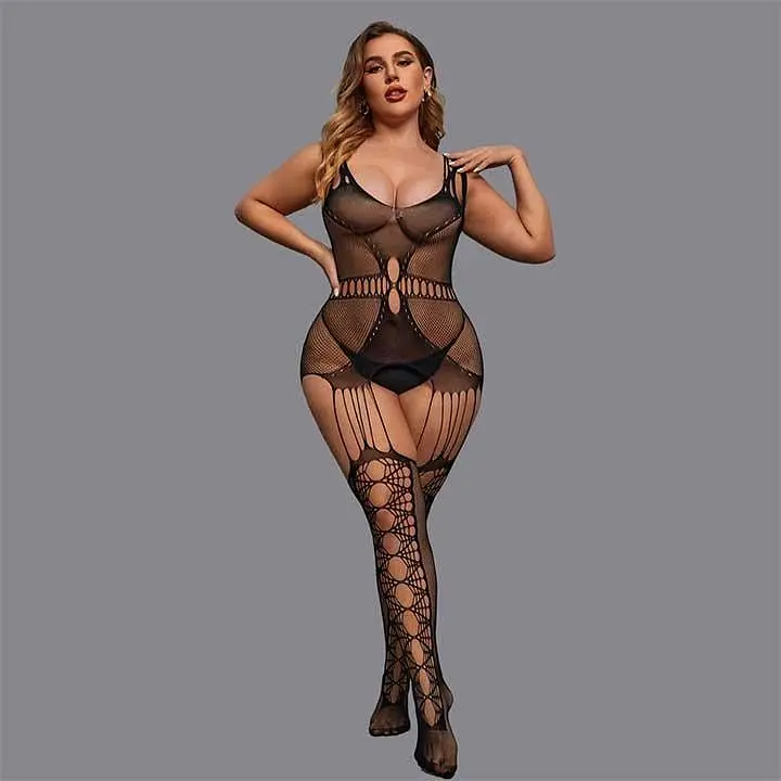 Сексуальный бодистокинг с имитацией чулок L-XXL – Эротическое белье - фото 3