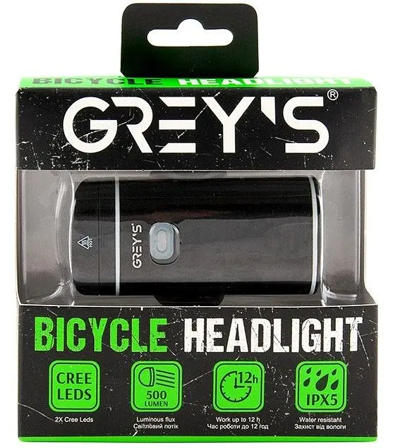 Велосипедна фара Grey's LED 2xCree 8 режимів 500 lm 1800 mAh (GR10140) - фото 3
