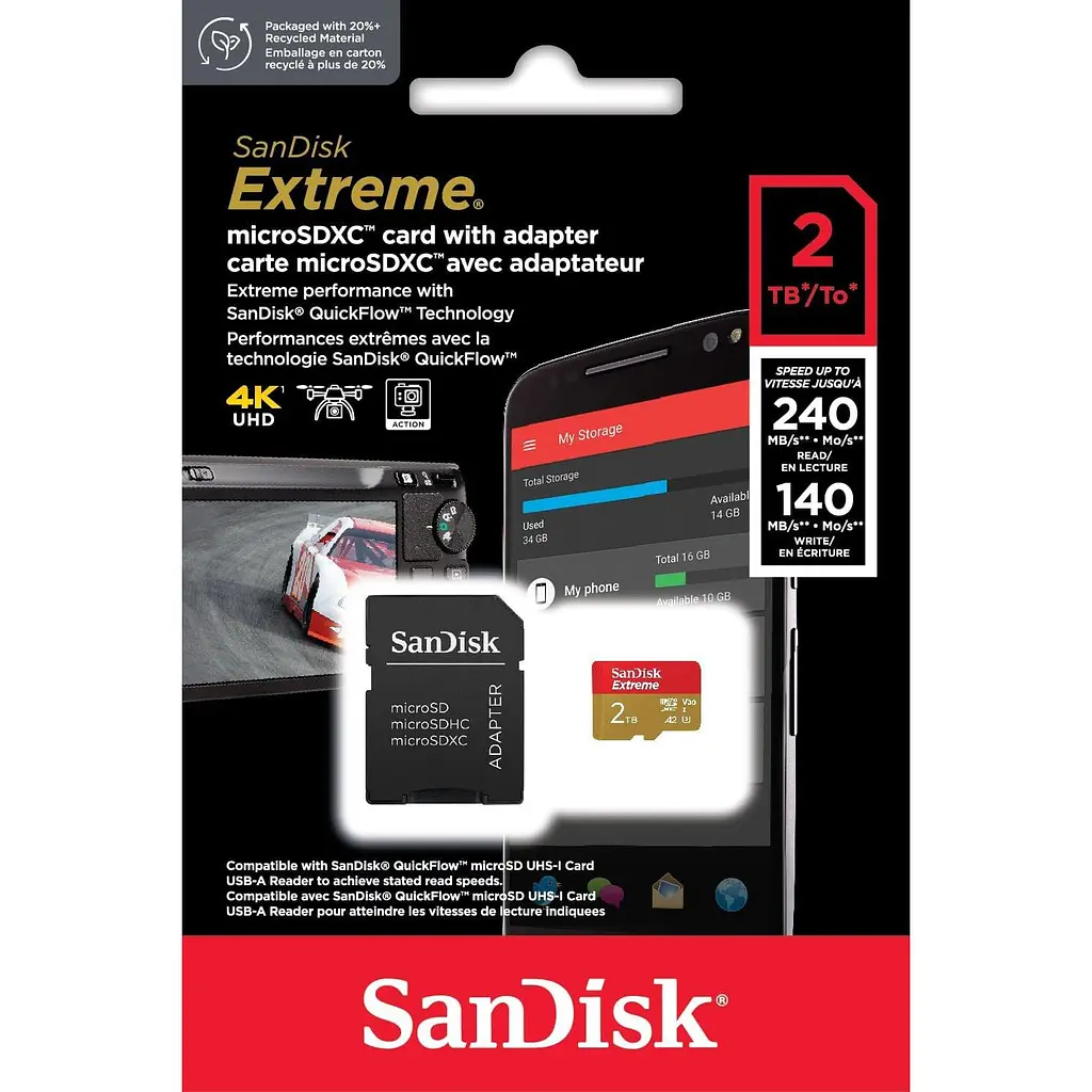Карта памяти SanDisk microSDXC Extreme 2TB UHS-I U3 V30 A2 (SDSQXAV-2T00-GN6MA) [141834] - фото 8