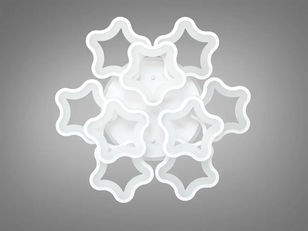 Сучасна LED люстра в спальню з пультом Diasha 1660/6+3WH біла димер 135W 55 см 3 режими світла - фото 4