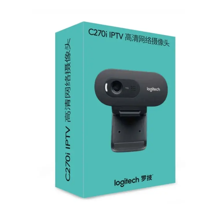 Веб-камера Logitech C270i IPTV HD Webcam з мікрофоном для ПК, ноутбуків та Android-пристроїв / 1280×720 / USB 2.0 / Чорний (960-001084) - фото 4